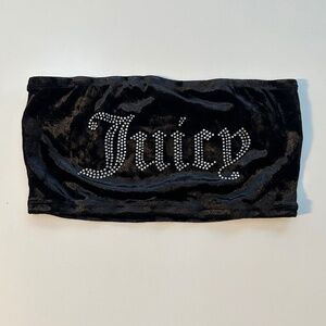 Juicy Couture Black Velvet Tube Top Size M